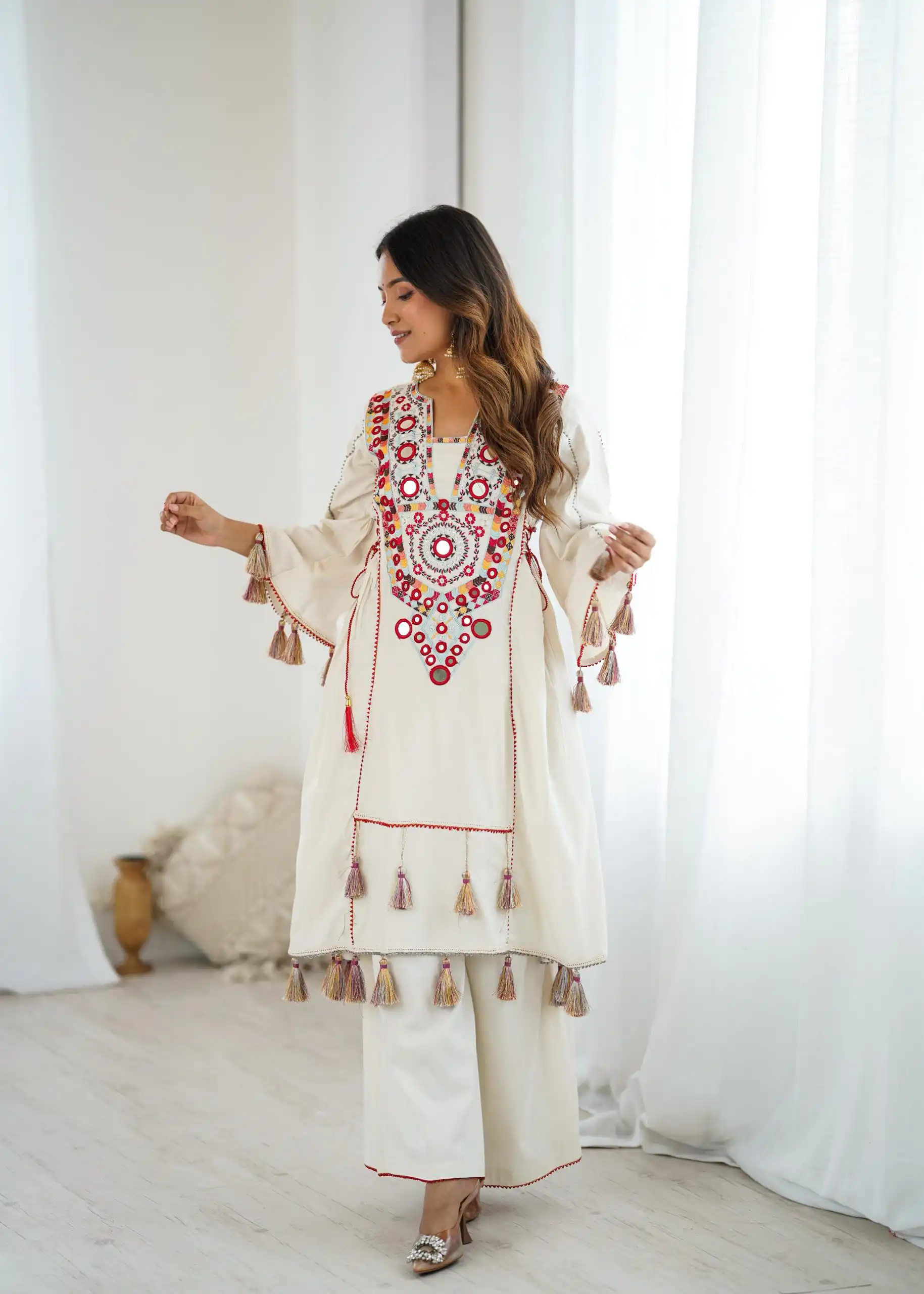 SRK 5286 White in Khadi Cotton Mirror Work & Embroidery Work Salwar Suit . Now at just ₹2099. Delivery 4-6 Working Days. Shop now. | Jump Suits, Salwar suit, Casual Suits, Creative suits, Designer Suits, Palazzo Suits, Party Wear Suits, Patiala Suits, Straight Suits