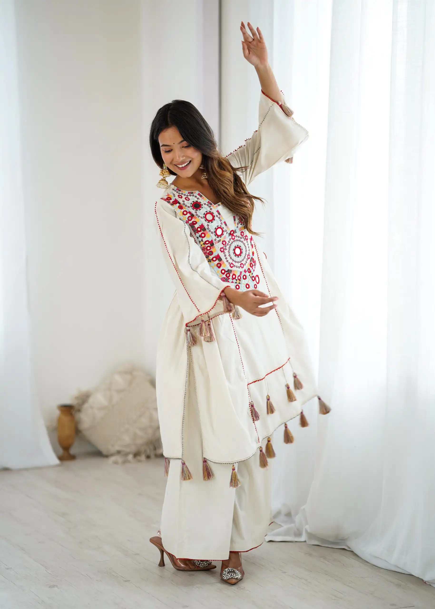 SRK 5286 White in Khadi Cotton Mirror Work & Embroidery Work Salwar Suit . Now at just ₹2099. Delivery 4-6 Working Days. Shop now. | Jump Suits, Salwar suit, Casual Suits, Creative suits, Designer Suits, Palazzo Suits, Party Wear Suits, Patiala Suits, Straight Suits