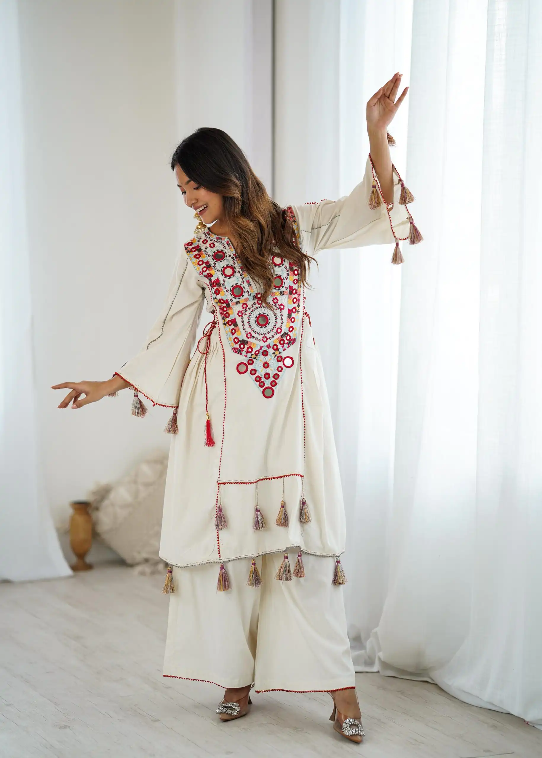 SRK 5286 White in Khadi Cotton Mirror Work & Embroidery Work Salwar Suit . Now at just ₹2099. Delivery 4-6 Working Days. Shop now. | Jump Suits, Salwar suit, Casual Suits, Creative suits, Designer Suits, Palazzo Suits, Party Wear Suits, Patiala Suits, Straight Suits