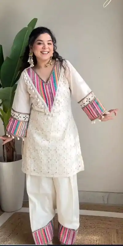 SR 1683 White Khadi Cotton with Thread Embroidery & Embroidery Work Salwar Suit just ₹1999. Delivery 4-6 Working Days. Shop now. | Jump Suits, Tops & Bottoms, Track Suits, Salwar suit, Casual Suits, Creative suits, Designer Suits, Palazzo Suits, Party Wear Suits, Patiala Suits, Straight Suits, Trendy Wear