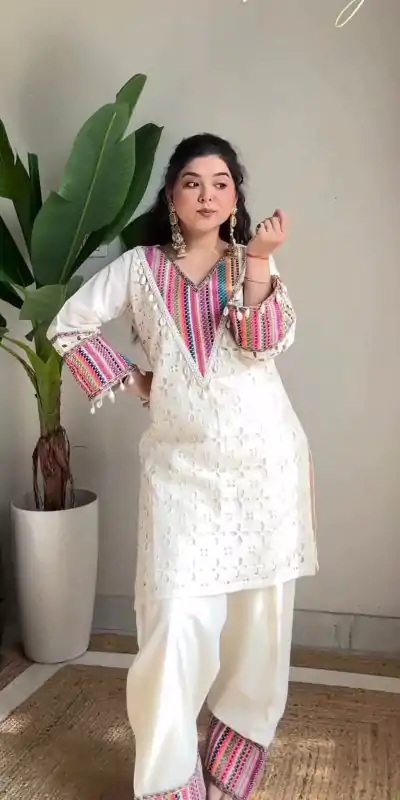 SR 1683 White Khadi Cotton with Thread Embroidery & Embroidery Work Salwar Suit just ₹1999. Delivery 4-6 Working Days. Shop now. | Jump Suits, Tops & Bottoms, Track Suits, Salwar suit, Casual Suits, Creative suits, Designer Suits, Palazzo Suits, Party Wear Suits, Patiala Suits, Straight Suits, Trendy Wear