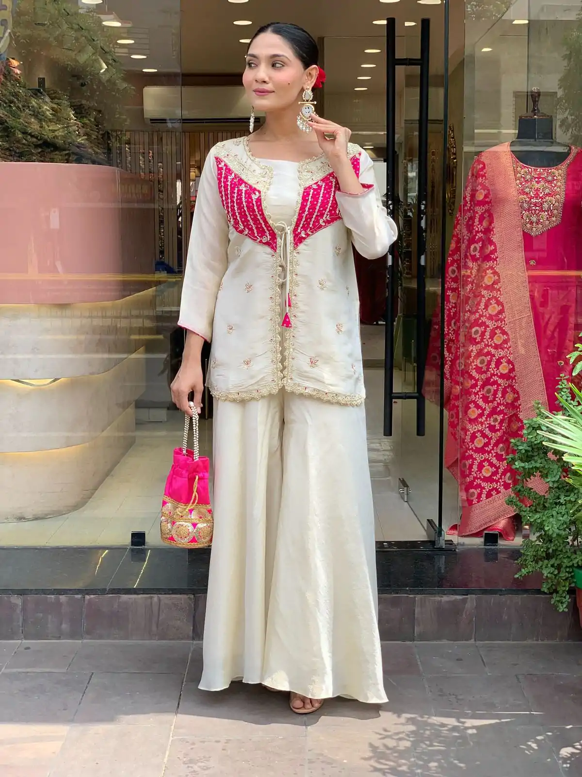NSR 869 White Roman Silk Salwar Suit Perfect for Wedding, Party, Ethnic Day, Traditional Day, Housewarming . Now at just ₹1899. Delivery 4-6 Working | Jump Suits, Tops & Bottoms, Track Suits, Salwar suit, Casual Suits, Creative suits, Designer Suits, Palazzo Suits, Party Wear Suits, Patiala Suits, Straight Suits, Trendy Wear