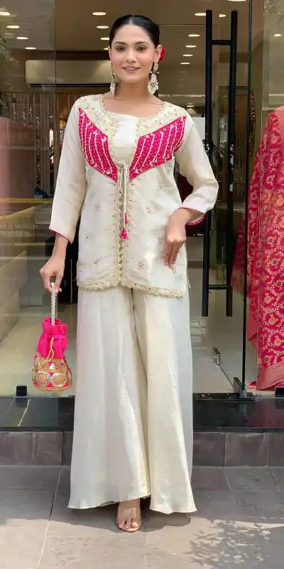 NSR 869 White Roman Silk Salwar Suit Perfect for Wedding, Party, Ethnic Day, Traditional Day, Housewarming . Now at just ₹1899. Delivery 4-6 Working | Jump Suits, Tops & Bottoms, Track Suits, Salwar suit, Casual Suits, Creative suits, Designer Suits, Palazzo Suits, Party Wear Suits, Patiala Suits, Straight Suits, Trendy Wear