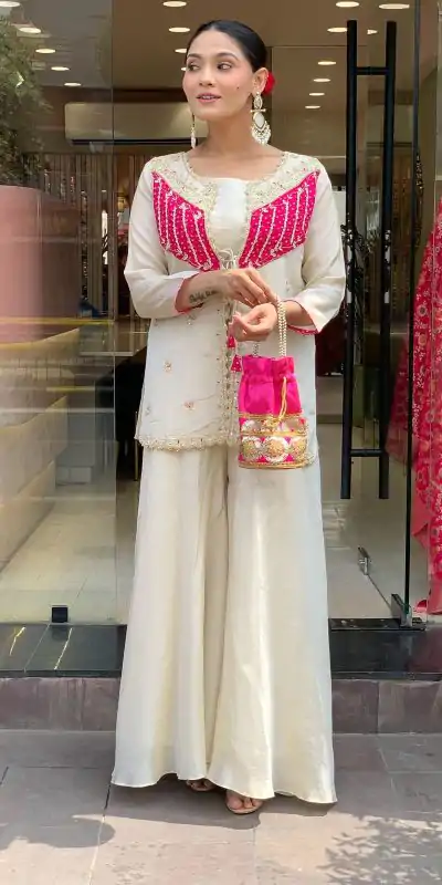 NSR 869 White Roman Silk Salwar Suit Perfect for Wedding, Party, Ethnic Day, Traditional Day, Housewarming . Now at just ₹1899. Delivery 4-6 Working | Jump Suits, Tops & Bottoms, Track Suits, Salwar suit, Casual Suits, Creative suits, Designer Suits, Palazzo Suits, Party Wear Suits, Patiala Suits, Straight Suits, Trendy Wear