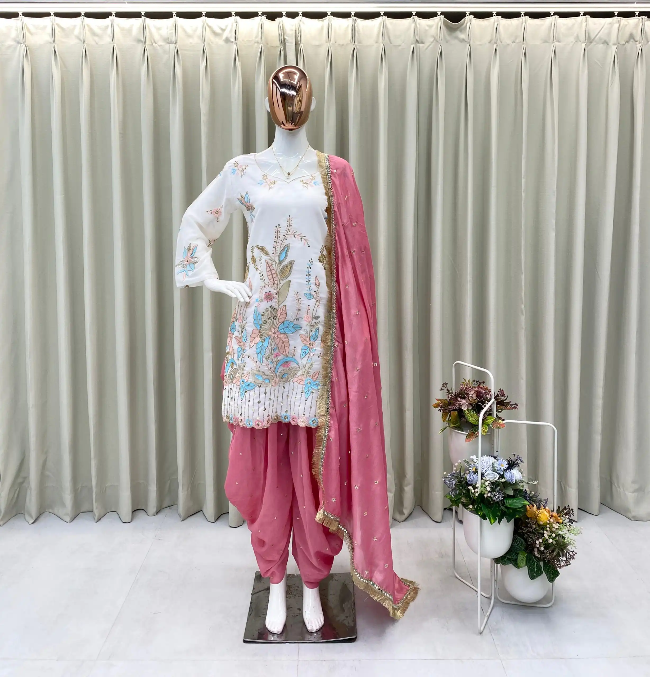 BE 403 White in Vichitra Silk Embroidery Work & Mirror Work Salwar Suit . Introductory Price ₹2099. Delivery 4-6 Working Days. Shop now. | Jump Suits, Salwar suit, Casual Suits, Creative suits, Designer Suits, Palazzo Suits, Party Wear Suits, Patiala Suits, Straight Suits