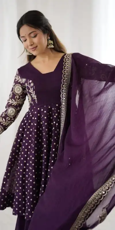 ZSR 3134 Wine Crunchy Silk Salwar Suit Perfect for Wedding, Party, Sangeet, Anniversary, Housewarming Introductory Price ₹2399. Delivery 4-6 | Jump Suits, Salwar suit, Casual Suits, Creative suits, Designer Suits, Palazzo Suits, Party Wear Suits, Patiala Suits, Straight Suits