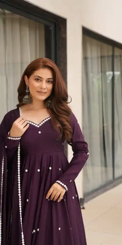 SR 1687 Wine Faux Georgette With Heavy Embroidery Work With Fully Flair Salwar Suit Wedding, Party, Festive, Available at ₹1999 only. Delivery 4-6 Work | Jump Suits, Tops & Bottoms, Track Suits, Salwar suit, Casual Suits, Creative suits, Designer Suits, Palazzo Suits, Party Wear Suits, Patiala Suits, Straight Suits, Trendy Wear