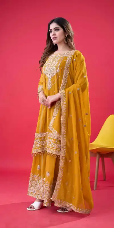 SR 1688 Yellow Faux Georgette with Lace Work & Embroidery Work. Salwar Suit Introductory Price ₹1949. Delivery 4-6 Working Days. Shop now. | Jump Suits, Salwar suit, Casual Suits, Creative suits, Designer Suits, Palazzo Suits, Party Wear Suits, Patiala Suits, Straight Suits