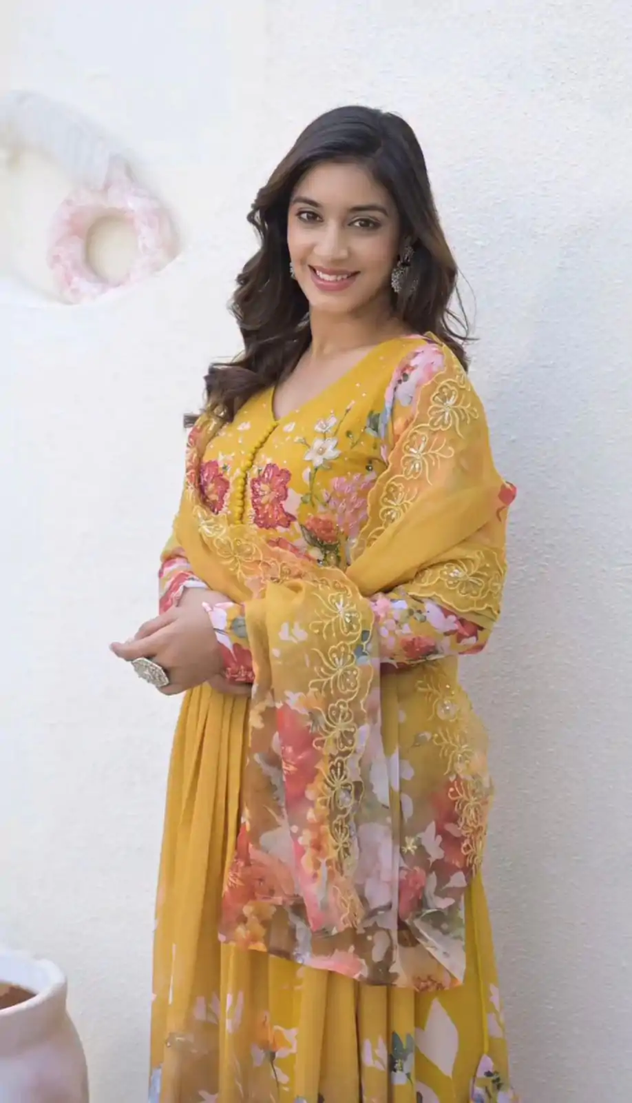 ZSR 3144 Yellow Fix Georgette With Sequence Work Digital Print Fully Flair Gown Perfect for Wedding, Party, Bridal Wear, Family Gatherings, Festival At 2049 | Gowns, Bollywood Gowns, Creative Gowns, Designer Gowns, Embroidered Gowns, Party Wear Gowns