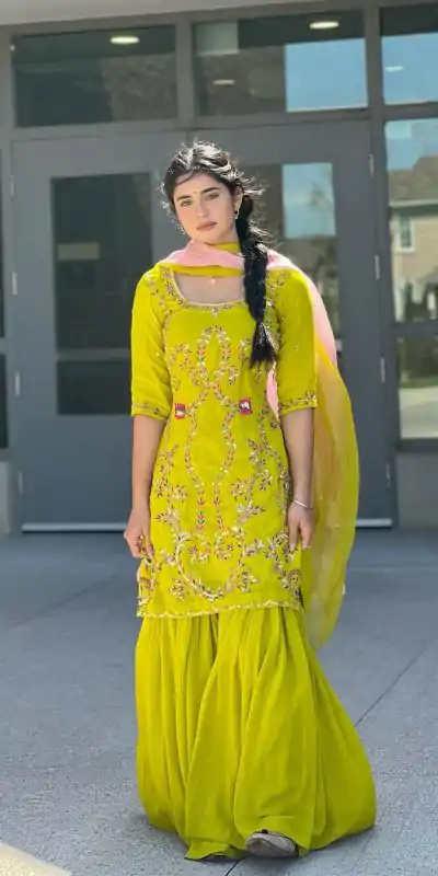 LG 1997 Yellow Georgette Embroidery Work & Lace Work Salwar Suit in . Festive Deal ₹1899. Delivery 4-6 Working Days. Shop now. | Jump Suits, Tops & Bottoms, Track Suits, Salwar suit, Casual Suits, Creative suits, Designer Suits, Palazzo Suits, Party Wear Suits, Patiala Suits, Straight Suits, Trendy Wear