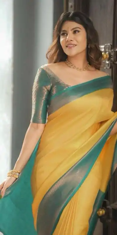 KP 5059 Yellow Color Soft Lichi Silk Cloth. Saree with Designer Work. Get it for ₹1449. Delivery 4-6 Working Days. Shop now. | Sarees, Bollywood Sarees, Creative Sarees, Designer Sarees, Embroidered Sarees, Ethnic Saree, Modern Digital sarees, Party Wear Sarees