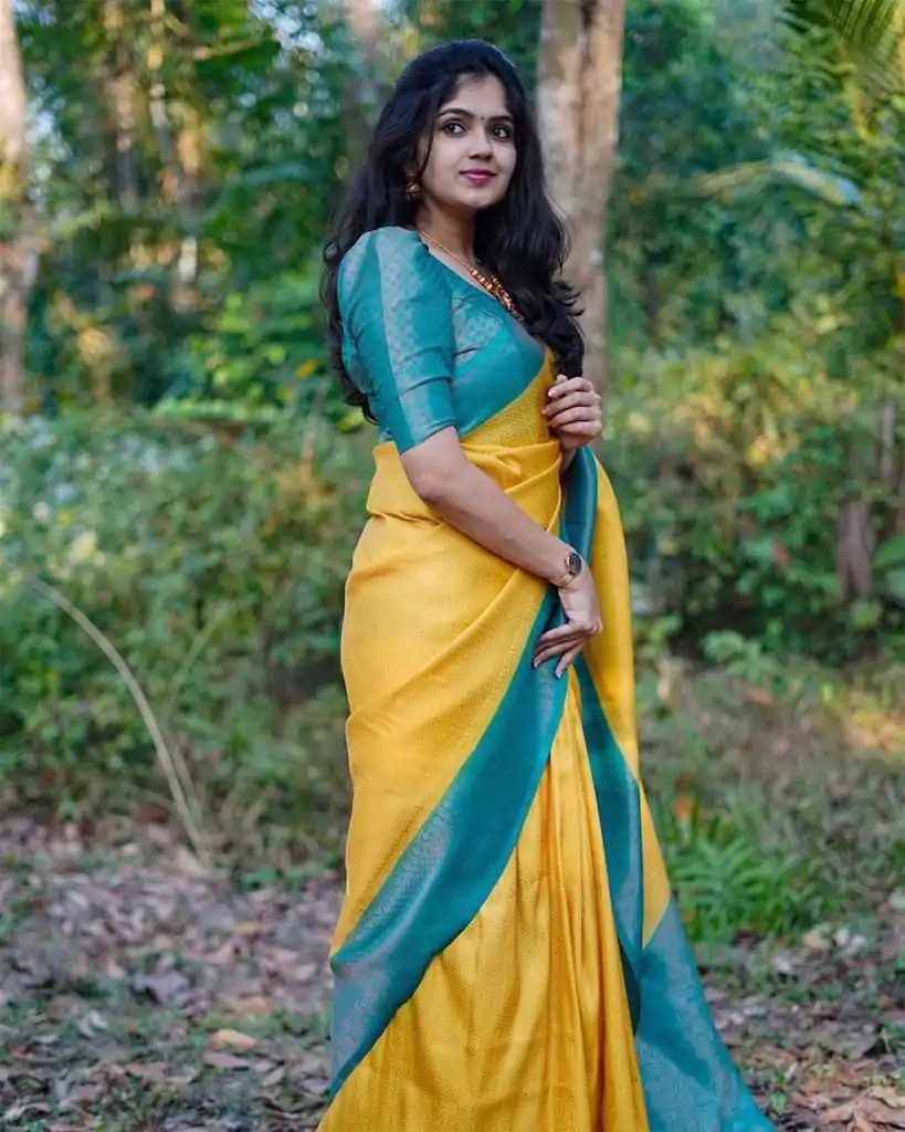 KP 5059 Yellow Color Soft Lichi Silk Cloth. Saree with Designer Work. Get it for ₹1449. Delivery 4-6 Working Days. Shop now. | Sarees, Bollywood Sarees, Creative Sarees, Designer Sarees, Embroidered Sarees, Ethnic Saree, Modern Digital sarees, Party Wear Sarees