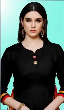 Black 14 kg Rayon With Plain Gown - Image 3