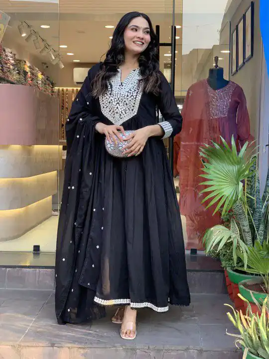 MF 818 Black Color Cotton Silk Salwar Suit with Mirror Work. Introductory Price ₹1699. Delivery 4-6 Working Days. Shop now. | Jump Suits, Salwar suit, Casual Suits, Creative suits, Designer Suits, Palazzo Suits, Party Wear Suits, Patiala Suits, Straight Suits