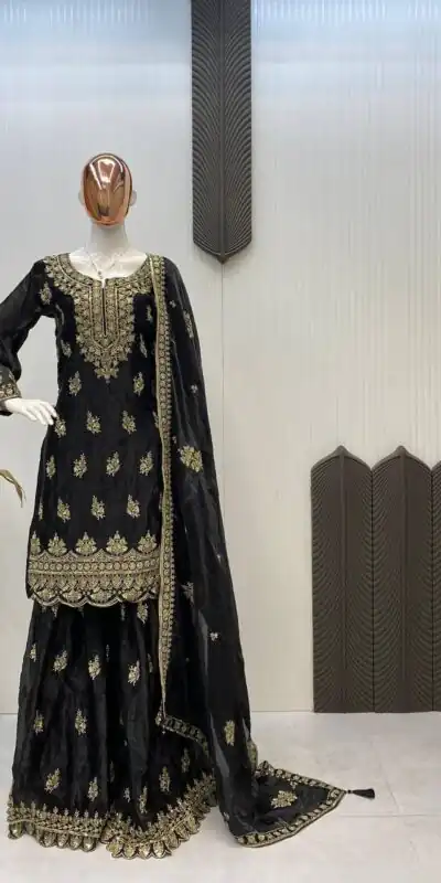 Black Fendy Embroidery Work Salwar Suit