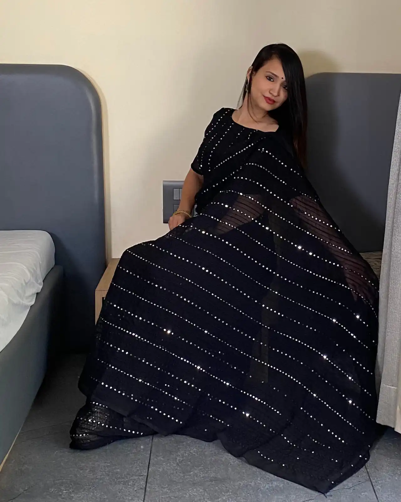 BT SUMAN Black Fox Georgette SareePerfect for Wedding, Party, Sangeet, Baisakhi, Karwa Chauth – . Special Price ₹1749. Delivery 4-6 Working Days. | Sarees, Bollywood Sarees, Creative Sarees, Designer Sarees, Embroidered Sarees, Ethnic Saree, Modern Digital sarees, Party Wear Sarees