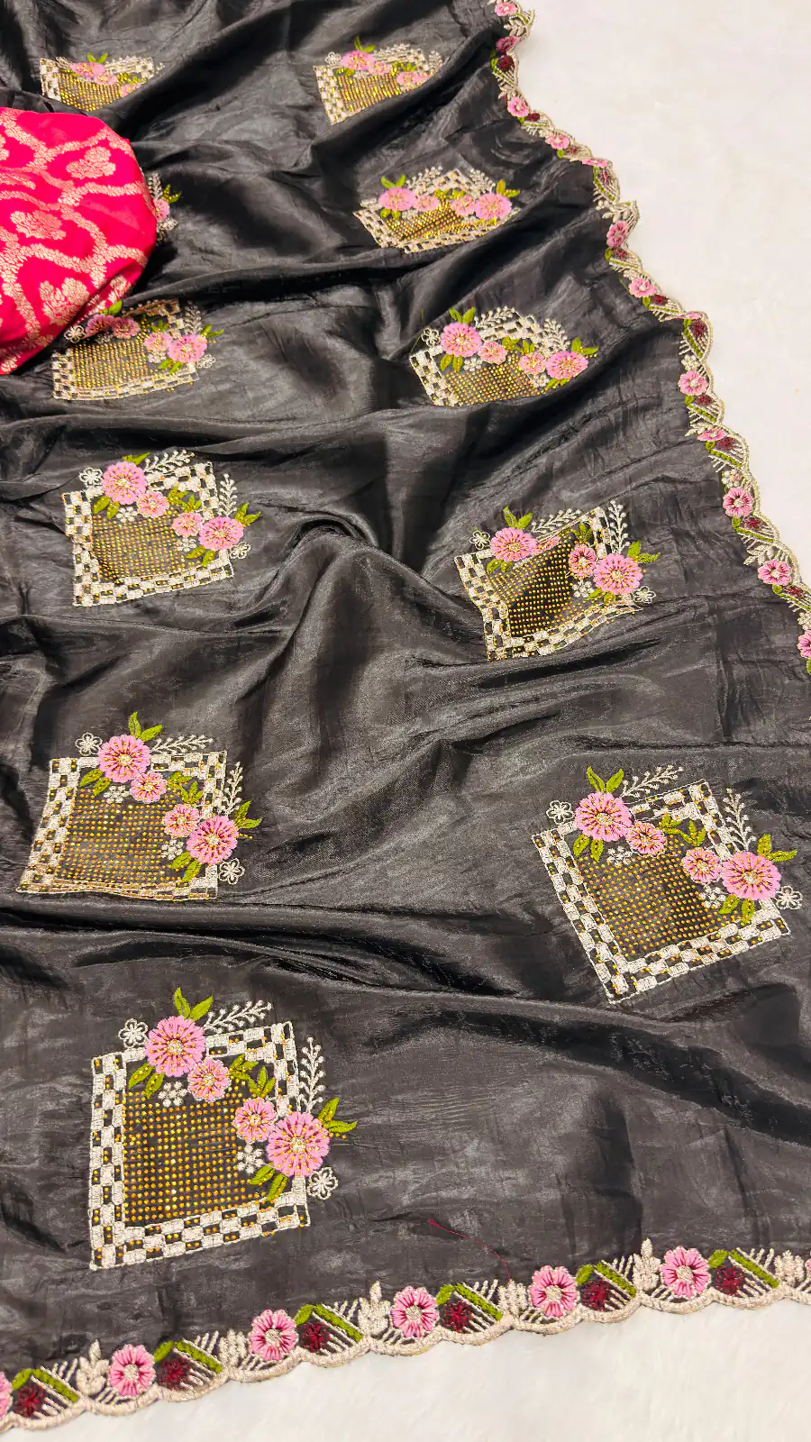 SC 239 Pink Georgette With Lace Work & Lace Border Saree . Wedding, Party, Festive, Events, Exclusive Offer ₹1599. Delivery 4-6 Working Days. Shop now. | Sarees, Bollywood Sarees, Creative Sarees, Designer Sarees, Embroidered Sarees, Ethnic Saree, Modern Digital sarees, Party Wear Sarees