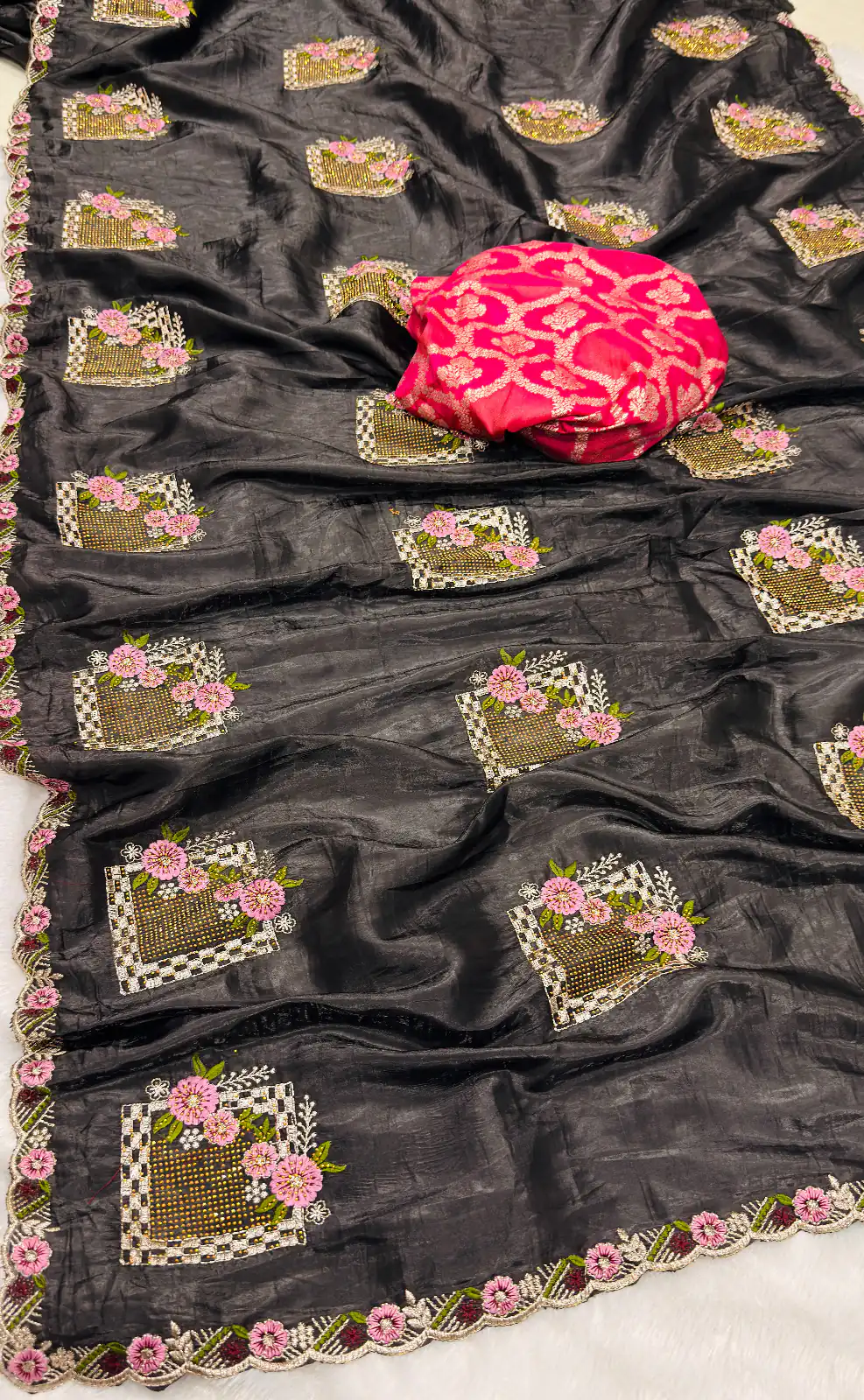 SC 239 Pink Georgette With Lace Work & Lace Border Saree . Wedding, Party, Festive, Events, Exclusive Offer ₹1599. Delivery 4-6 Working Days. Shop now. | Sarees, Bollywood Sarees, Creative Sarees, Designer Sarees, Embroidered Sarees, Ethnic Saree, Modern Digital sarees, Party Wear Sarees