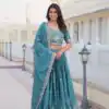 Ram 064 Blue Pure Chinon Lehenga Choli with Embroidery Work. Introductory Price ₹3049. Delivery 4-6 Working Days. Shop now. | Lehenga, Bollywood Lehenga, Creative Lehenga, Designer Lehenga, Embroidered Lehenga, Party Wear Lehenga