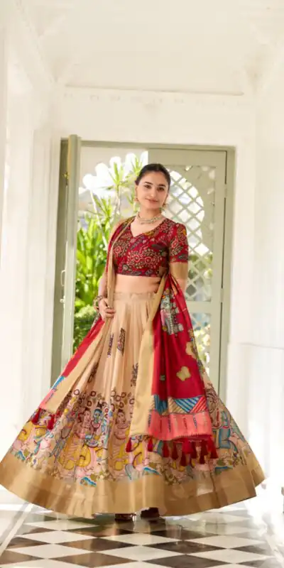 LNB 1017 Cream Dola Silk Lehenga Choli. Perfect for Wedding, Party, Pooja, Reception, Bridal Wear – Available at ₹1899 only. Delivery 4-6 Working Day | Lehenga, Bollywood Lehenga, Creative Lehenga, Designer Lehenga, Embroidered Lehenga, Party Wear Lehenga