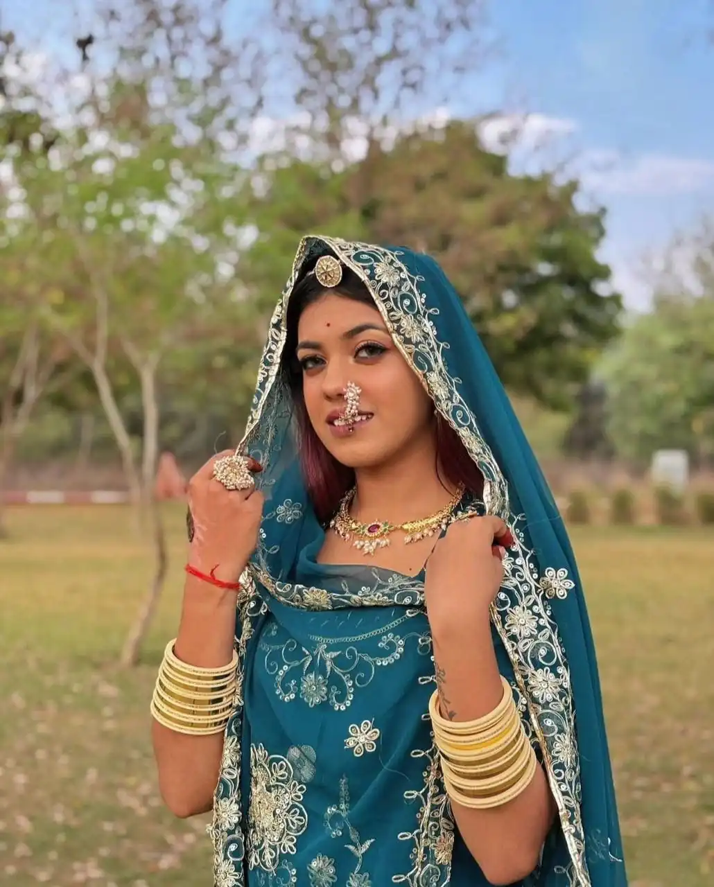 Firozi Fox Georgette Embroidery Work Lehenga Choli - Image 4