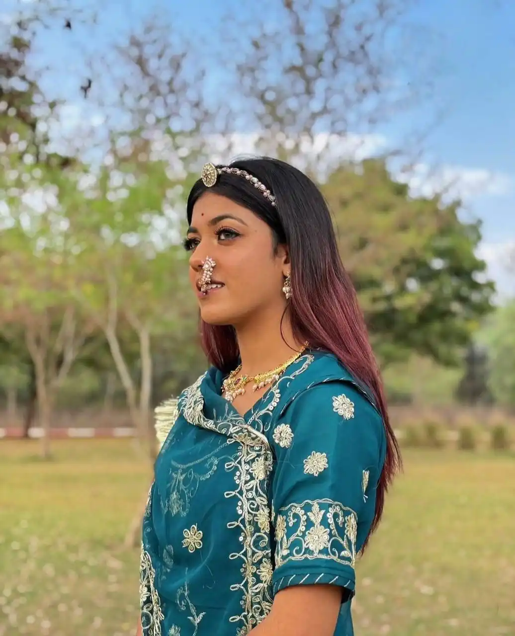 Firozi Fox Georgette Embroidery Work Lehenga Choli - Image 3