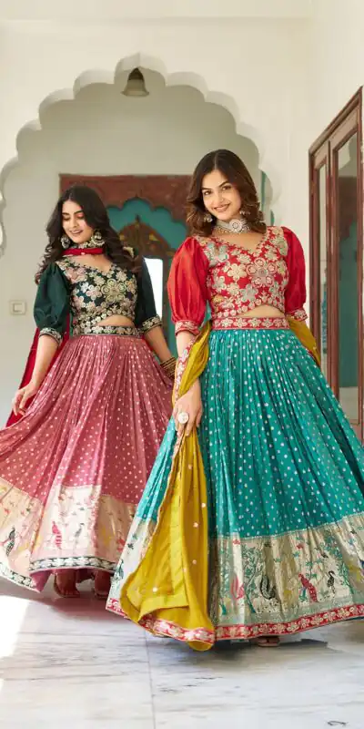 Ram 104 Firozi mono silk Lehenga Choli Perfect for Wedding, Party, Anniversary, Onam, Ethnic Day – . Festive Deal ₹3149. Delivery 4-6 Working Days. | Lehenga, Bollywood Lehenga, Creative Lehenga, Designer Lehenga, Embroidered Lehenga, Party Wear Lehenga