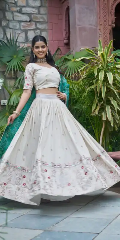 Ram 145 Firozi Color Tissue Silk Lehenga Choli with Embroidery Work. Get it for ₹2599. Delivery 4-6 Working Days. Shop now. | Lehenga, Bollywood Lehenga, Creative Lehenga, Designer Lehenga, Embroidered Lehenga, Party Wear Lehenga