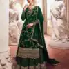 Green Georgette Embroidery Work Salwar Suit