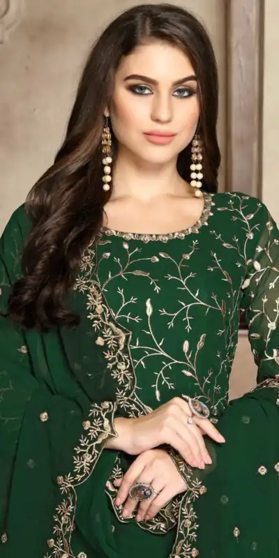  FC 94001 Green Color Georgette Multi Thread Zari Stich Anarkali Suit Wedding, Party, Festive events, etc. Expected Delivery  4-6 Working Days @2149/- | Anarkali Suits, Bollywood Anarkali, Creative-Anarkali, Designer Anarkali, Embroidered Anarkali, Party Wear Anarkali