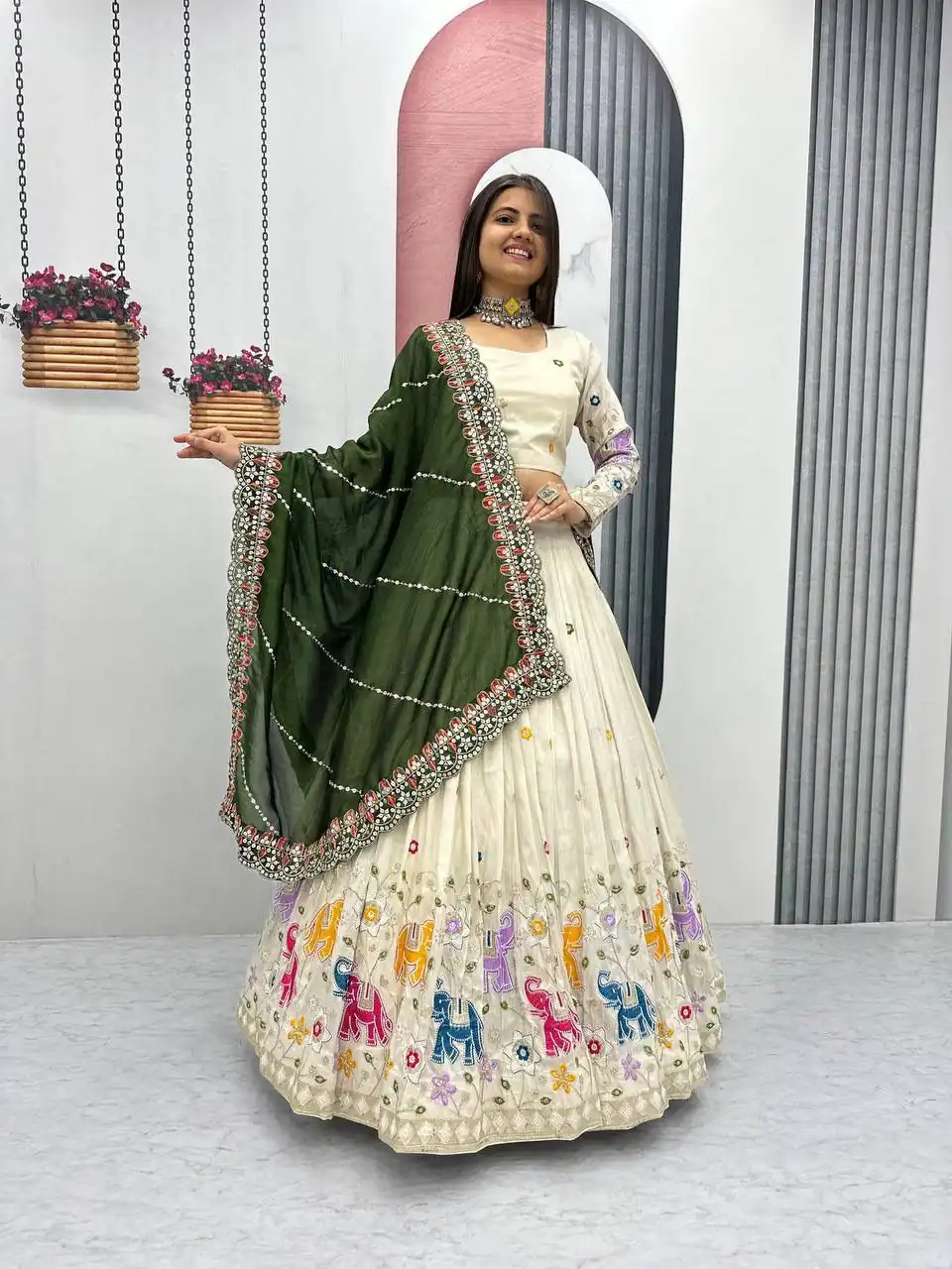 PC 503 Green in Pure Tissue Silk Cut Work & Lace Work Lehenga Choli . Now at just ₹2349. Delivery 4-6 Working Days. Shop now. | Lehenga, Bollywood Lehenga, Creative Lehenga, Designer Lehenga, Embroidered Lehenga, Party Wear Lehenga