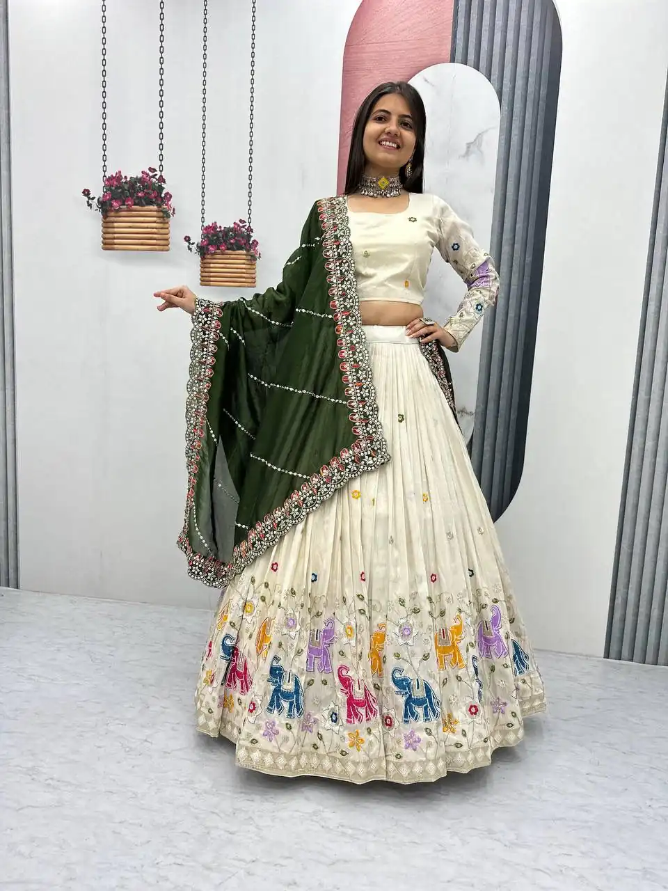 PC 503 Green in Pure Tissue Silk Cut Work & Lace Work Lehenga Choli . Now at just ₹2349. Delivery 4-6 Working Days. Shop now. | Lehenga, Bollywood Lehenga, Creative Lehenga, Designer Lehenga, Embroidered Lehenga, Party Wear Lehenga