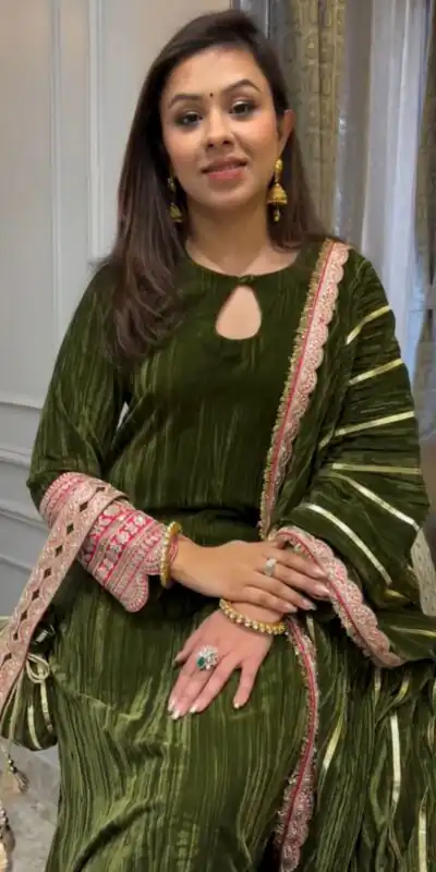 VLM 241 Mahendi in Crash Viscose Velvet Embroidery Work Salwar Suit . Affordable Price ₹2399. Delivery 4-6 Working Days. Shop now. | Jump Suits, Salwar suit, Casual Suits, Creative suits, Designer Suits, Palazzo Suits, Party Wear Suits, Patiala Suits, Straight Suits