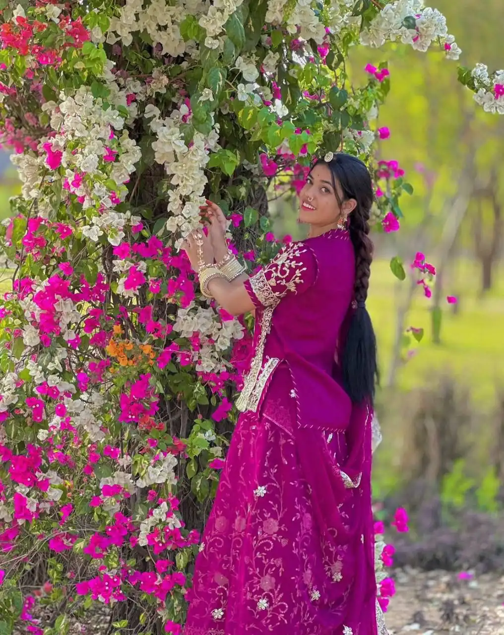 Maroon Fox Georgette Embroidery Work Lehenga Choli - Image 3