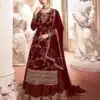 Maroon Georgette Embroidery Work Salwar Suit