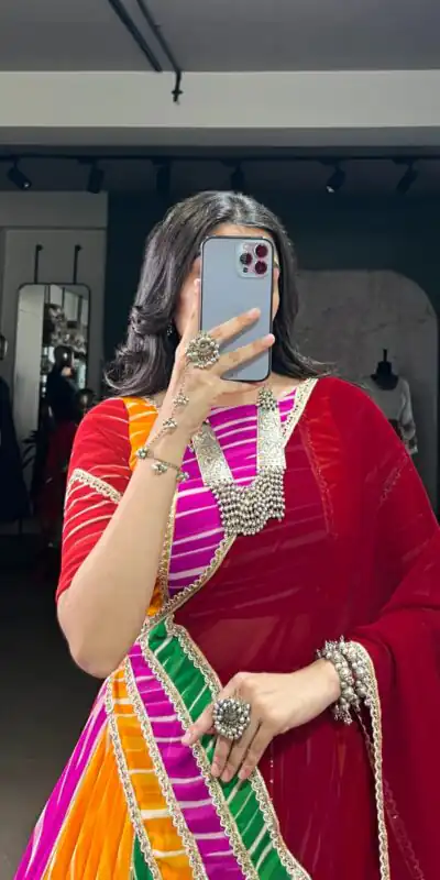 LNB 1688 Multi Color Georgette With Lace Work Lehenga Choli . Wedding, Party, Festive, Events, Best Price ₹3499. Delivery 4-6 Working Days. Shop now. | Lehenga, Bollywood Lehenga, Creative Lehenga, Designer Lehenga, Embroidered Lehenga, Party Wear Lehenga