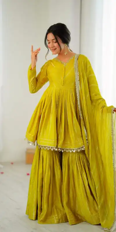 SRK 5300 Mustard Mal Chanderi With Lace Work & Mirror Work Salwar Suit . Get it for ₹2099. Delivery 4-6 Working Days. Shop now. | Jump Suits, Tops & Bottoms, Track Suits, Salwar suit, Casual Suits, Creative suits, Designer Suits, Palazzo Suits, Party Wear Suits, Patiala Suits, Straight Suits, Trendy Wear