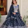 Ram 085 Navy Blue Color Fox Georgette Lehenga Choli with Embroidery Work. Grab it for ₹3049. Delivery 4-6 Working Days. Shop now. | Lehenga, Bollywood Lehenga, Creative Lehenga, Designer Lehenga, Embroidered Lehenga, Party Wear Lehenga