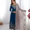 ZF 5008 Navy Blue Georgette Gown with Embroidery Work. Wedding, Party, Festive, Events, Special Price ₹2049. Delivery 4-6 Working Days. Shop now. | Jump Suits, Salwar suit, Casual Suits, Creative suits, Designer Suits, Palazzo Suits, Party Wear Suits, Patiala Suits, Straight Suits