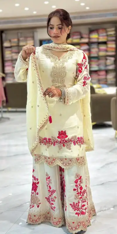 NF 1240 Off White in Chinon Silk Lace Work & Embroidery Work Salwar Suit . Affordable Price ₹2549. Delivery 4-6 Working Days. Shop now. | Jump Suits, Salwar suit, Casual Suits, Creative suits, Designer Suits, Palazzo Suits, Party Wear Suits, Patiala Suits, Straight Suits