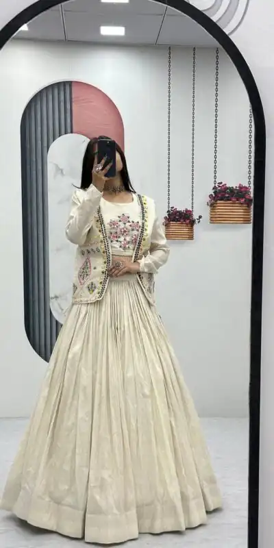 PC 522 Off White Tissue Simmer Lehenga Choli Perfect for Wedding, Party, Cultural Events, Diwali, Ganesh Chaturthi – . Exclusive Offer ₹3049. Deli | Jump Suits, Salwar suit, Casual Suits, Creative suits, Designer Suits, Palazzo Suits, Party Wear Suits, Patiala Suits, Straight Suits