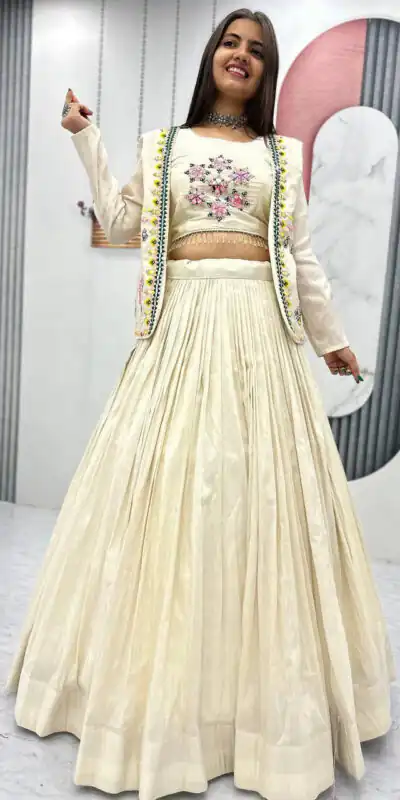 PC 522 Off White Tissue Simmer Lehenga Choli Perfect for Wedding, Party, Cultural Events, Diwali, Ganesh Chaturthi – . Exclusive Offer ₹3049. Deli | Jump Suits, Salwar suit, Casual Suits, Creative suits, Designer Suits, Palazzo Suits, Party Wear Suits, Patiala Suits, Straight Suits