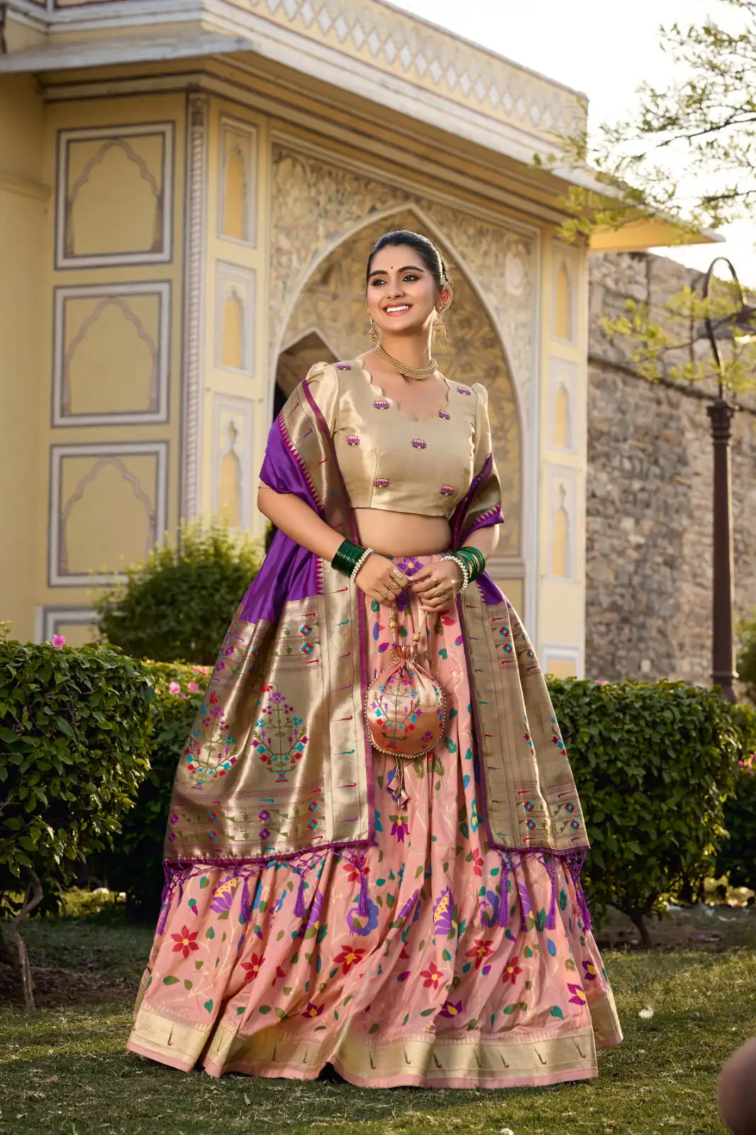 LNB 2021 Peach Jacquard Silk Weaving Zari Lehenga Choli Festive Party Wedding, Events etc. Delivery 4-6 Working Days @4099/- | Lehenga, Bollywood Lehenga, Creative Lehenga, Designer Lehenga, Embroidered Lehenga, Party Wear Lehenga