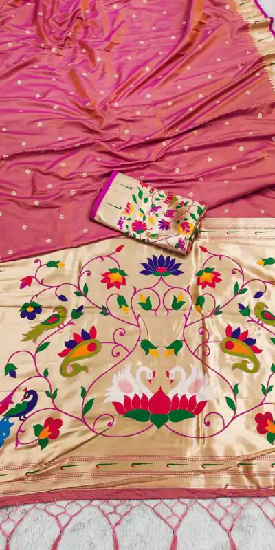 MB 149 Peach Silk Saree with Zari Work & Lace Work. Wedding, Party, Festive, Events, Grab it for ₹2549. Delivery 4-6 Working Days. Shop now. | Sarees, Bollywood Sarees, Creative Sarees, Designer Sarees, Embroidered Sarees, Ethnic Saree, Modern Digital sarees, Party Wear Sarees