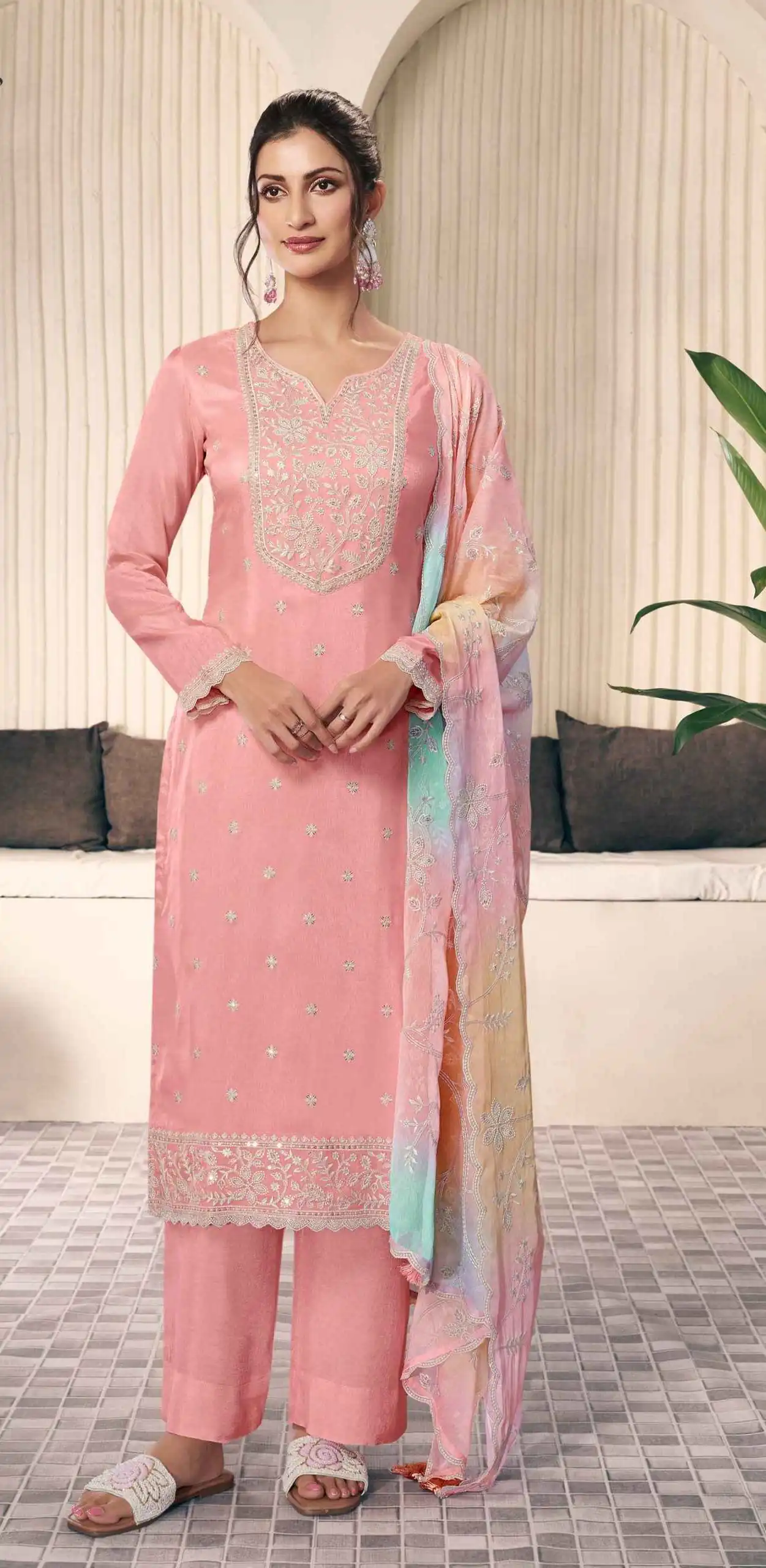 FC 73591 Peach Vichitra Salwar Suit with Digital Print & Embroidery Work. Available at ₹2599 only. Delivery 4-6 Working Days. Shop now. | Jump Suits, Salwar suit, Casual Suits, Creative suits, Designer Suits, Palazzo Suits, Party Wear Suits, Patiala Suits, Straight Suits
