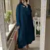 Peacock Blue Georgette Embroidery Work Salwar Suit