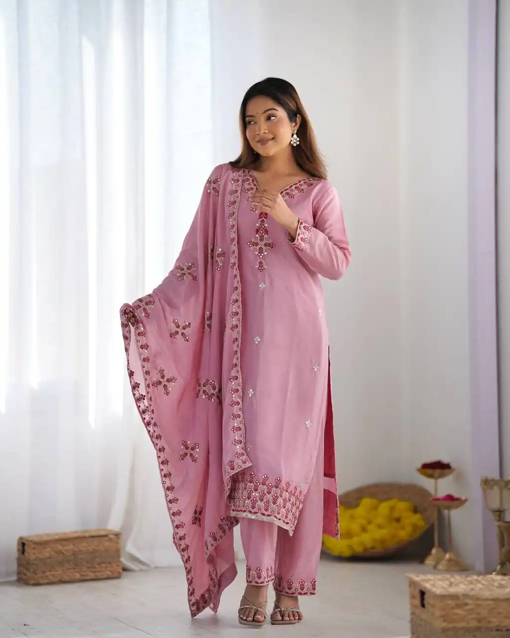 SSR 5005 Pink Chinnon Silk with Lace Work & Embroidery Work Salwar Suit . Now at just ₹1849. Delivery 4-6 Working Days. Shop now. | Jump Suits, Tops & Bottoms, Track Suits, Salwar suit, Casual Suits, Creative suits, Designer Suits, Palazzo Suits, Party Wear Suits, Patiala Suits, Straight Suits, Trendy Wear