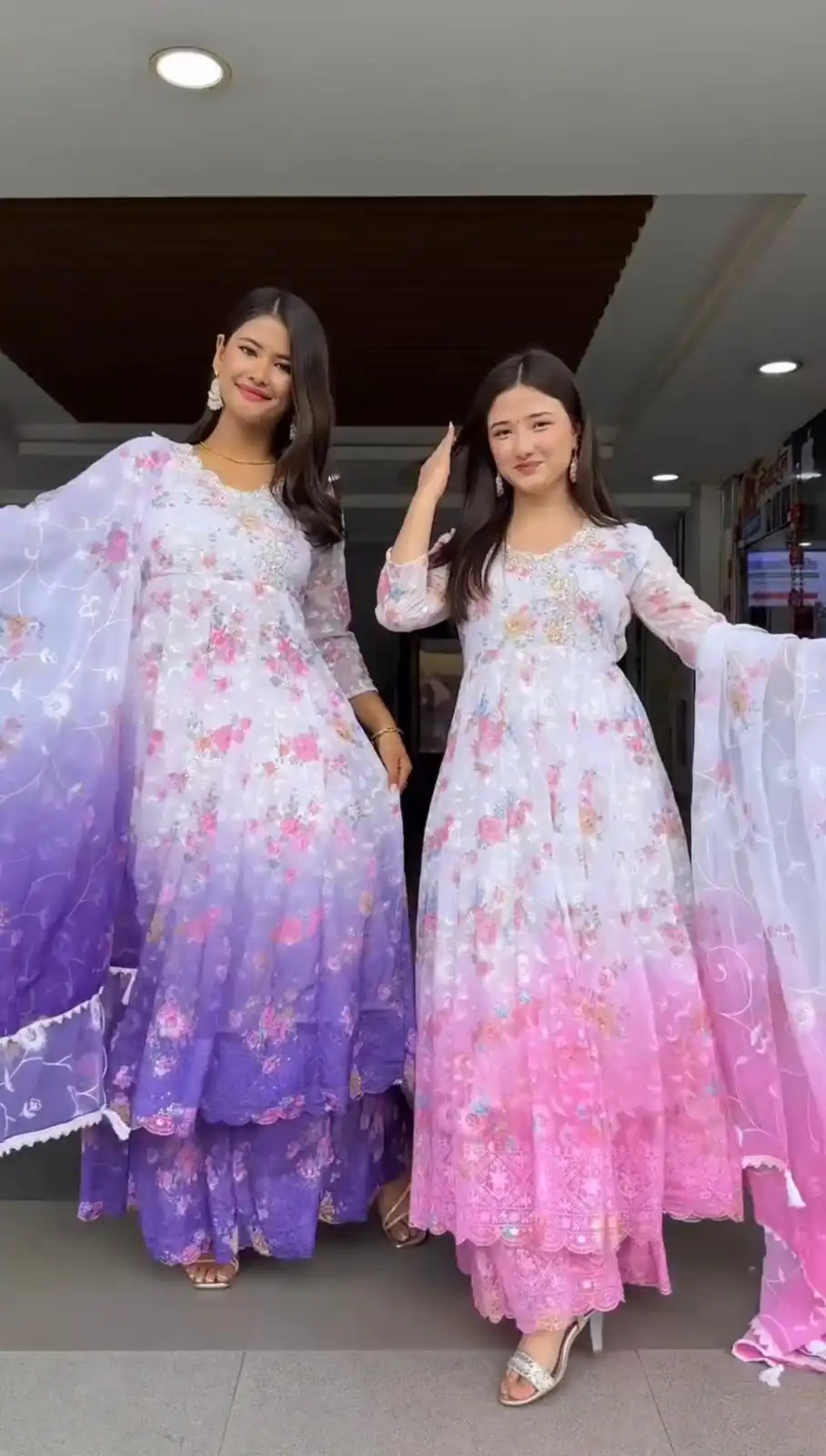 ST 1126 Pink Faux Georgette Gown Perfect for Wedding, Party, Diwali, Makar Sankranti, Mehendi – . Special Price ₹2599. Delivery 4-6 Working Days. | Jump Suits, Salwar suit, Casual Suits, Creative suits, Designer Suits, Palazzo Suits, Party Wear Suits, Patiala Suits, Straight Suits