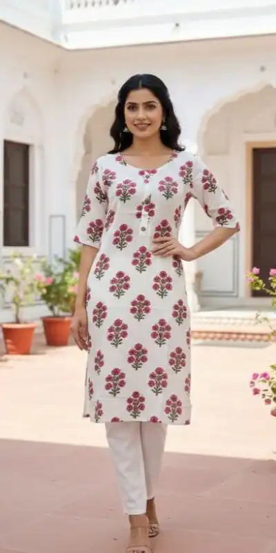 INLI White Beauty Pink Color Rayon Print Kurti with Designer Work. Get it for ₹1199. Delivery 4-6 Working Days. Shop now. | Kurti, Bollywood Kurti, Creative Kurtis, Designer Kurti, Party Wear Kurti, Selfie Kurti