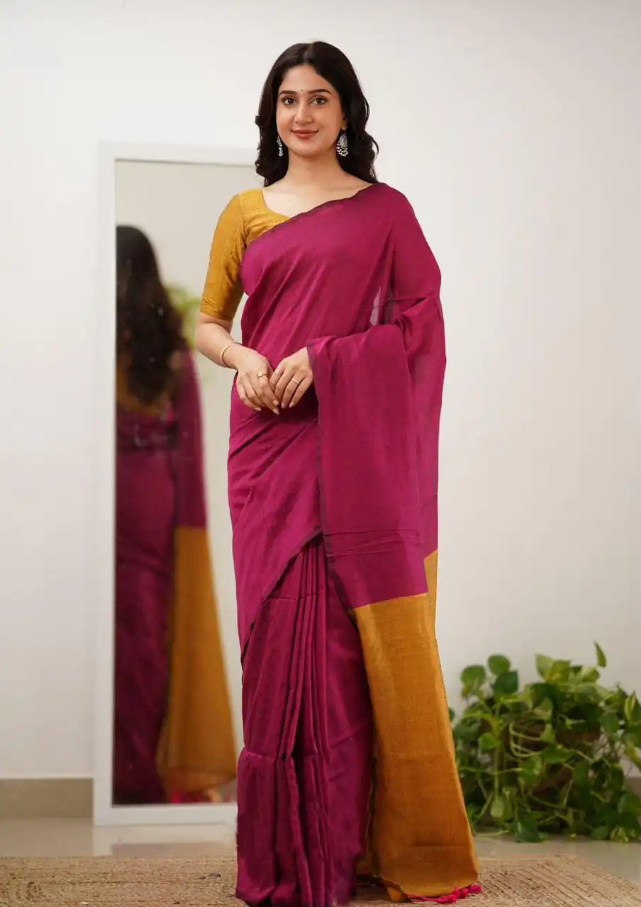 Pink Soft Lilian Slab Rich Pallu Saree